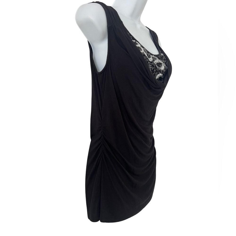 Style & Co Black Embellished Cowl Neck Sleeveless Top Women’s S - Picture 2 of 7